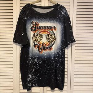 Black Summer Vibes Graphic T-Shirt SZ XL
